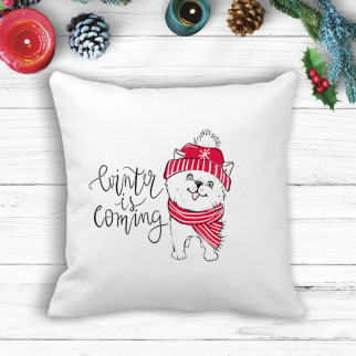 Подушка з новорічним принтом Щеня "Winter is coming" - Інтернет-магазин спільних покупок ToGether