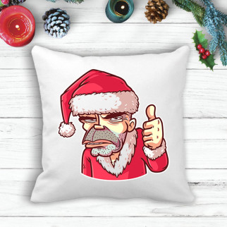 Подушка з новорічним принтом Дід Мороз "Все добре" - Інтернет-магазин спільних покупок ToGether