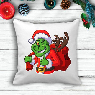 Подушка з новорічним принтом Грінч (The Grinch) з рюкзаком - Інтернет-магазин спільних покупок ToGether