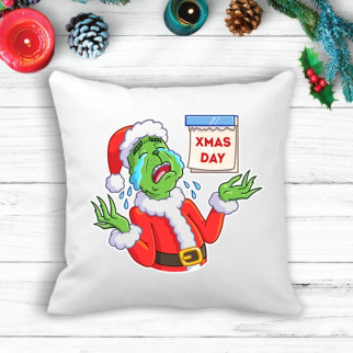 Подушка з новорічним принтом Грінч (The Grinch) "XMAS DAY" - Інтернет-магазин спільних покупок ToGether