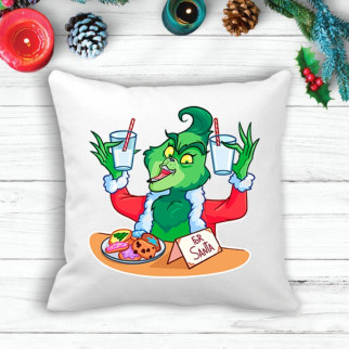 Подушка з новорічним принтом Грінч (The Grinch) "For Santa" - Інтернет-магазин спільних покупок ToGether