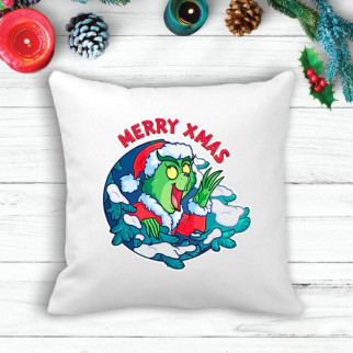 Подушка з новорічним принтом Грінч (The Grinch) "Marry XMAS" - Інтернет-магазин спільних покупок ToGether