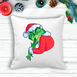 Подушка з новорічним принтом Грінч (The Grinch) "Задоволений" - Інтернет-магазин спільних покупок ToGether