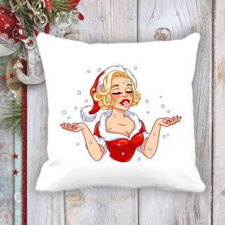 Подушка з новорічним принтом Мерилін Монро в снігу - Інтернет-магазин спільних покупок ToGether