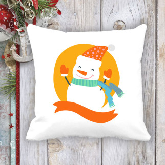 Подушка з новорічним принтом Сніговик - Інтернет-магазин спільних покупок ToGether