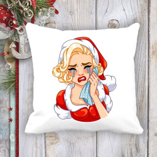 Подушка з новорічним принтом Мерилін Монро (сльози) - Інтернет-магазин спільних покупок ToGether