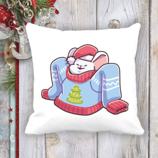 Подушка з новорічним принтом Мишеня в светрі - Інтернет-магазин спільних покупок ToGether