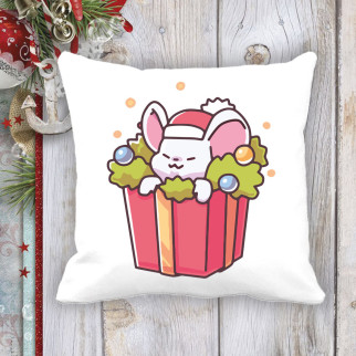 Подушка з новорічним принтом Мишеня і подарунок - Інтернет-магазин спільних покупок ToGether