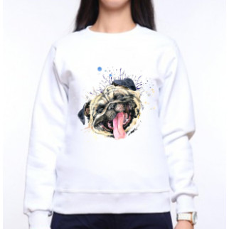 Жіночий світшот із оригінальним принтом Собака з висунутою мовою Push IT XS, Білий M - Інтернет-магазин спільних покупок ToGether