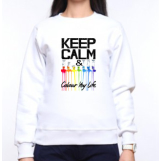 Жіночий світшот з оригінальним принтом "KEEP CALM & Color you life" XL - Інтернет-магазин спільних покупок ToGether