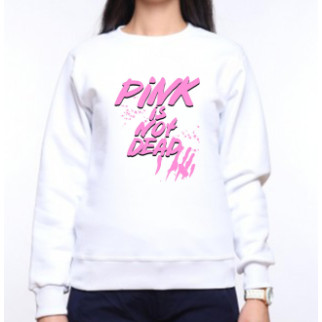 Жіночий світшот з оригінальним принтом "Pink is not dead" Push IT XS, Білий - Інтернет-магазин спільних покупок ToGether
