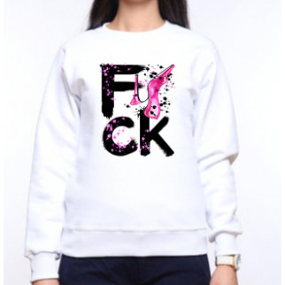 Жіночий світшот з оригінальним принтом "F*ckв" (чорний з рожевим текстом) Push IT XS, Білий S - Інтернет-магазин спільних покупок ToGether
