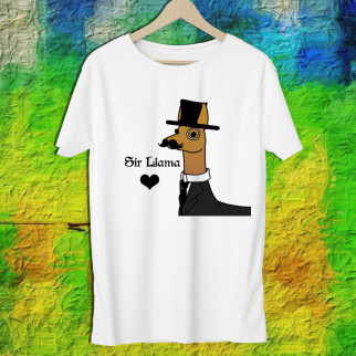 Чоловіча футболка з принтом Альпака "Sir Llama" Push IT S, Білий - Інтернет-магазин спільних покупок ToGether