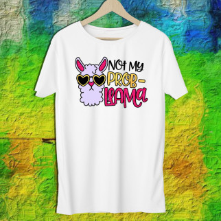 Жіноча футболка з принтом Альпака "Not my prob-Llama" Push IT S, Білий - Інтернет-магазин спільних покупок ToGether