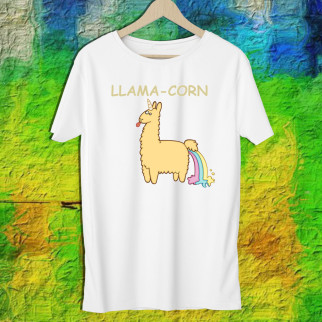 Жіноча футболка з принтом Альпака "Llama-corn" Push IT M, Білий - Інтернет-магазин спільних покупок ToGether