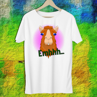 Жіноча футболка з принтом Альпака "Emhhh..." Push IT S, Білий - Інтернет-магазин спільних покупок ToGether