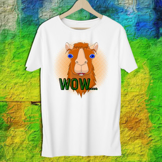 Жіноча футболка з принтом Альпака "WOW..." Push IT S, Білий - Інтернет-магазин спільних покупок ToGether