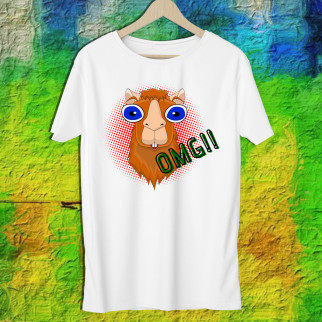 Чоловіча футболка з принтом Альпака "OMG!!" Push IT M, Білий - Інтернет-магазин спільних покупок ToGether