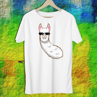 Жіноча футболка з принтом Альпака біла в окулярах Push IT S, Білий - Інтернет-магазин спільних покупок ToGether