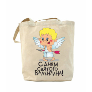 Еко-сумка, шоппер з принтом повсякденне З Днем Святого Валентина - Інтернет-магазин спільних покупок ToGether