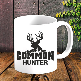 Білий кухоль (чашка) для мисливця з принтом "Common hunter" - Інтернет-магазин спільних покупок ToGether