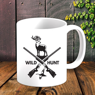 Білий кухоль (чашка) для мисливця з принтом "Wild Hunt" 2 - Інтернет-магазин спільних покупок ToGether