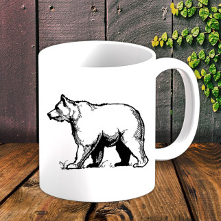 Білий кухоль (чашка) для мисливця з принтом Ведмідь - Інтернет-магазин спільних покупок ToGether