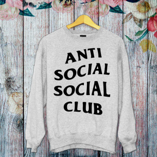 Чоловічий світшот з оригінальним принтом "Anti Social Social Club" Push IT S, Сірий M - Інтернет-магазин спільних покупок ToGether