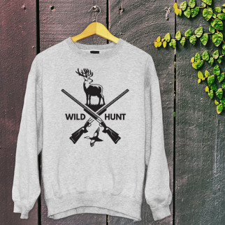 Чоловічий світшот із оригінальним принтом для мисливця з принтом "Wild Hunt" 2 Push IT S, Сірий L - Інтернет-магазин спільних покупок ToGether