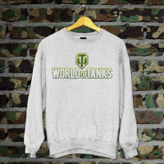 Чоловічий світшот з оригінальним принтом для військового з принтом Емблема WT "World of Tanks" Push IT M, Сірий - Інтернет-магазин спільних покупок ToGether