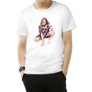 Чоловіча футболка з принтом "Billie Eilish (Біллі Айліш) камуфляж 2" Push IT XXL, Білий - Інтернет-магазин спільних покупок ToGether