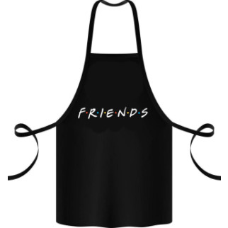 Фартух чорний кухонний з оригінальним принтом "Friends" - Інтернет-магазин спільних покупок ToGether