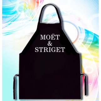 Фартух чорний кухонний з оригінальним принтом "Мойт & Striget" - Інтернет-магазин спільних покупок ToGether