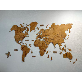 Карта світу на стіну багатошарова з дерева - Інтернет-магазин спільних покупок ToGether