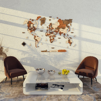 Карта Світу на стіну з дерева CraftBoxUA 100 х 60 см з гравіюванням країн та їх межі 150х90 см - Інтернет-магазин спільних покупок ToGether