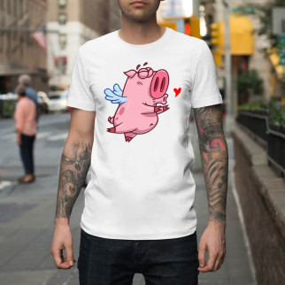 Футболка з принтом "Свин із крилами із серцем" Push IT XL - Інтернет-магазин спільних покупок ToGether