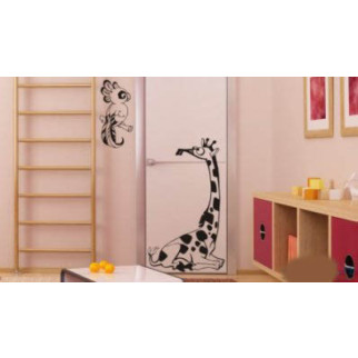 Вінілова інтер'єрна наклейка декор на стіну та шпалери «Жираф та папуга» з оракалу - Інтернет-магазин спільних покупок ToGether
