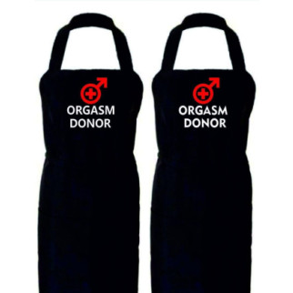 Фартух чорний з оригільним принтом "Orgasm donor" 2 - Інтернет-магазин спільних покупок ToGether