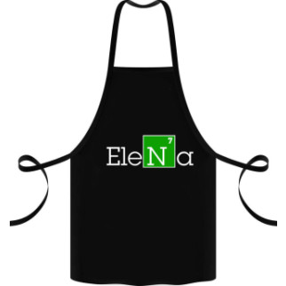 Фартух чорний кухонний з оригінальним принтом "EleNa" - Інтернет-магазин спільних покупок ToGether