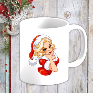 Білий кухоль (чашка) з новорічним принтом Мерилін Монро 7 - Інтернет-магазин спільних покупок ToGether