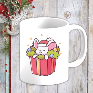 Білий кухоль (чашка) з новорічним принтом Мишеня та подарунок - Інтернет-магазин спільних покупок ToGether