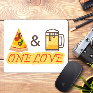 Килимок для миші з принтом Піца і Пиво "One love" - Інтернет-магазин спільних покупок ToGether