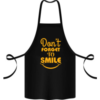 Фартух чорний кухонний з оригінальним принтом "Dont forget to smile" - Інтернет-магазин спільних покупок ToGether