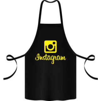 Фартух чорний кухонний з оригінальним принтом "Instagram" - Інтернет-магазин спільних покупок ToGether