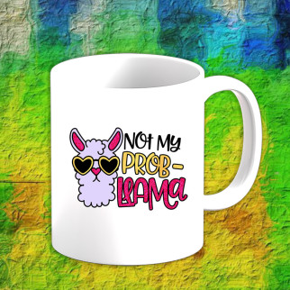 Білий кухоль (чашка) з принтом Альпака "Not my prob-Llama" - Інтернет-магазин спільних покупок ToGether