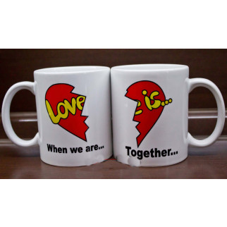Парні білі чашки з принтом "Love is... When we are Together " - Інтернет-магазин спільних покупок ToGether