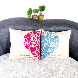 Парні декоративні подушки з принтом "Половинки серця" - Інтернет-магазин спільних покупок ToGether