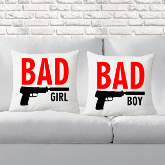 Парні декоративні подушки з принтом "Bad boy and girl" - Інтернет-магазин спільних покупок ToGether