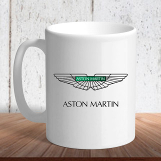 Білий кухоль (чашка) з логотипом автомобіля "Aston Martin3" - Інтернет-магазин спільних покупок ToGether