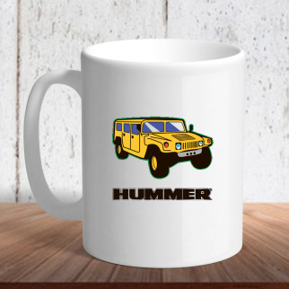 Білий кухоль (чашка) з логотипом автомобіля "Hummer1" - Інтернет-магазин спільних покупок ToGether